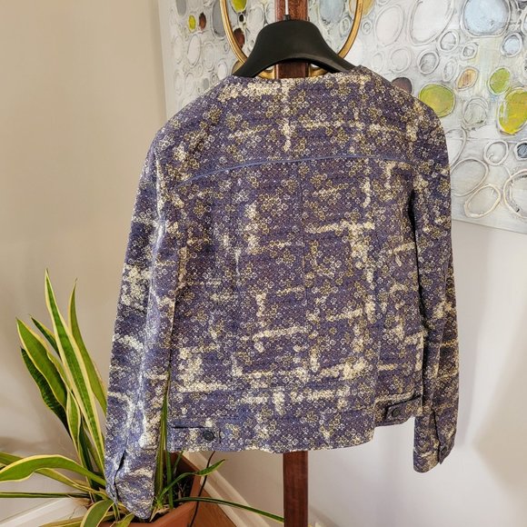 Sandwich Steel Blue and Cream Abstract Print Jacket EU 36/US 6 - Picture 10 of 16